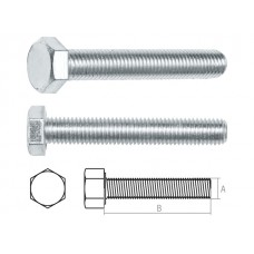 Болт М6х50 мм шестигр., цинк, кл.пр. 8.8, DIN 933 (80 шт в карт. уп.) STARFIX