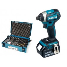 Аккум. шуруповерт MAKITA DTD 154 RFE в чем. + Набор оснастки MAKITA 56 предметов (B-53768) (18.0 В, 2 акк., 3.0 А/ч Li-Ion, 3 скор., 175 Нм, шурупы до