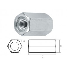 Гайка М16 удлиняющая, цинк, (210 шт в коробе) STARFIX