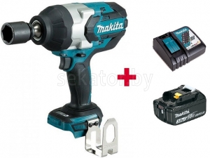 Аккум. ударный гайковерт MAKITA DTW 1001 Z в кор. + АКЦИЯ (BL1830B + DC18RC) (18.0 В, 1 акк., 3.0 А/ч Li-Ion, посадочн. квадрат 3/4 ", 1050 Нм, вес 3.