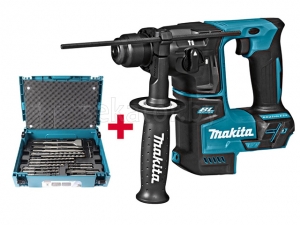 Аккум. перфоратор MAKITA DHR 171 RTJ в чем. + Набор насадок MAKITA (17 шт.) (B-53877) (18.0 В, 2 акк., 5.0 А/ч Li-Ion, 1.2 Дж, вес 2.8 кг,)