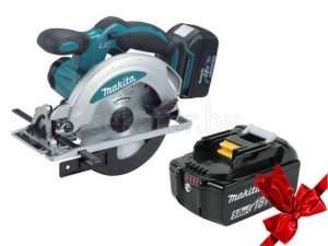 Аккум. циркулярная пила MAKITA DSS 610 RFE в чем. + АКЦИЯ (BL1850B 1 шт.) (18.0 В, 3 акк., 3.0 А/ч, Li-Ion, 165х20 мм, до 57 мм)