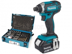 Аккум. шуруповерт MAKITA DTD 152 RME в чем. + Набор оснастки MAKITA 56 предметов (B-53768) (18.0 В, 2 акк., 4.0 А/ч Li-Ion, 1 скор., 165 Нм, шурупы до