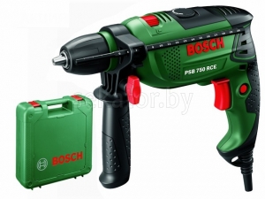 Дрель ударная BOSCH PSB 750 RCE в чем. (750 Вт, патрон БЗП, 1 скор.)