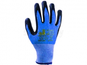 Перчатки с защитой от порезов 5 кл., р-р 10/XL, (нитрил. покрыт.) синие, JetaSafety (перчатки стекольщика, антипорезные) (JETA SAFETY)
