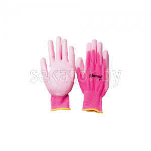 Перчатки UNITRAUM универсальные (розовые) с полиуретановым покрытием