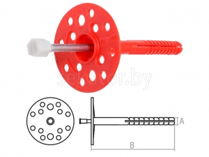 Дюбель для теплоизоляции 10х300 мм с металлич. гвоздем, термогол. (50 шт в коробе) STARFIX