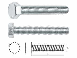 Болт М14х100 мм шестигр., цинк, кл.пр. 5.8, DIN 933 (5 кг) STARFIX